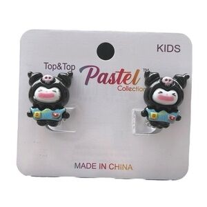 3/$25 Pastel Collection x Sanrio Girl's Black & Blue Kuromi Clip On Earrings